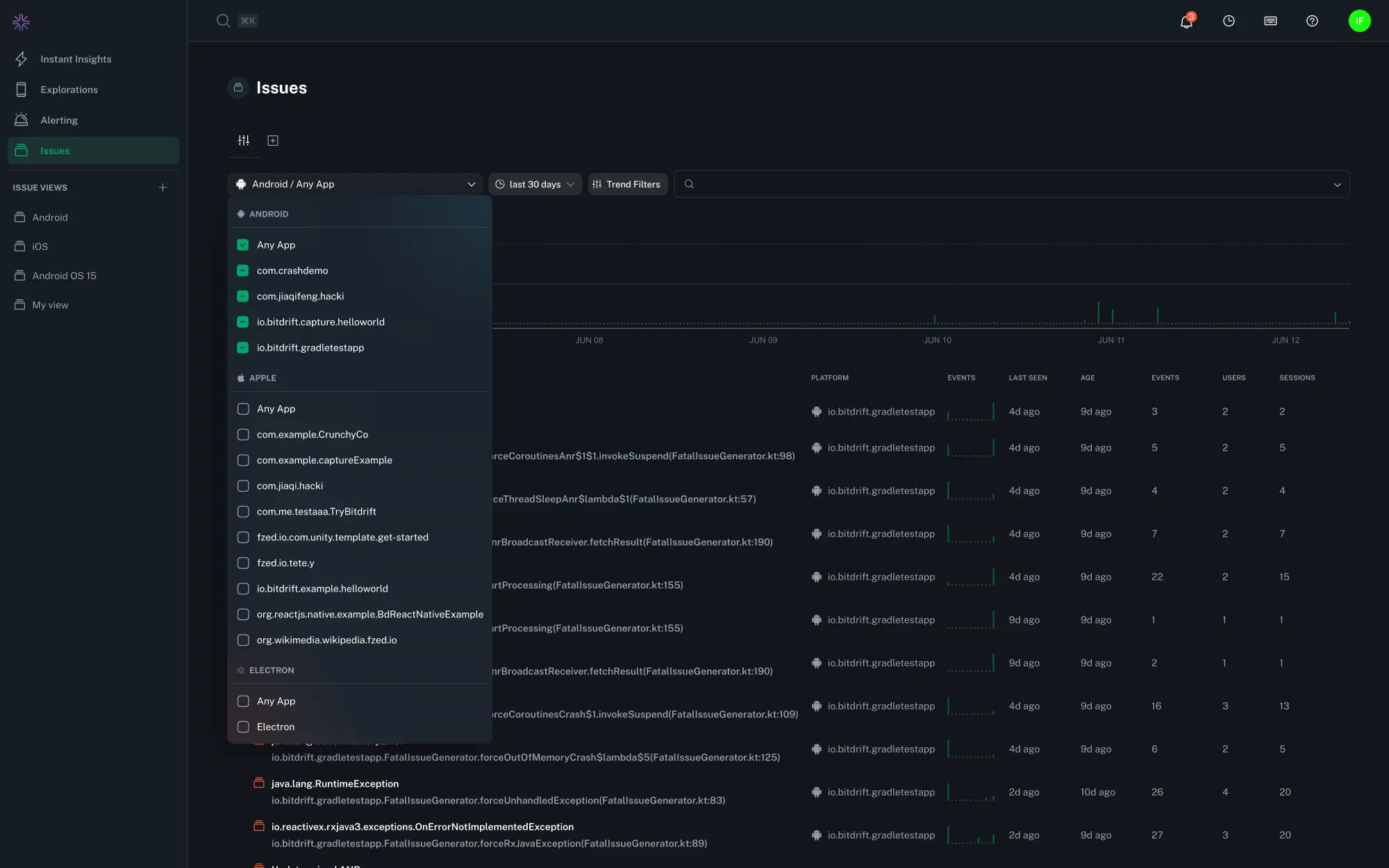 Platform and Application Filters Platform and Application Filters