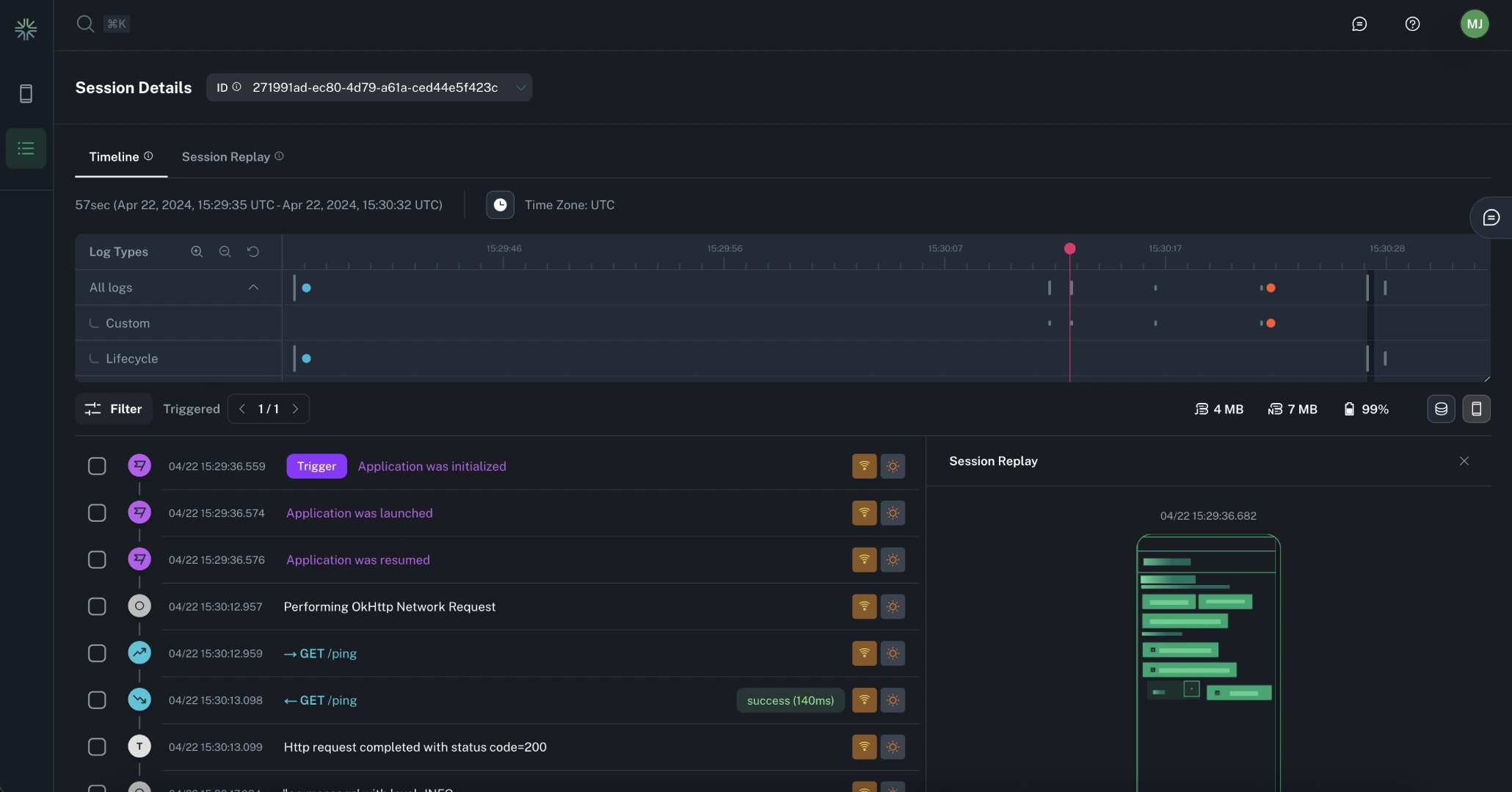 Session Timeline Overview Screenshot Session Timeline Overview Screenshot